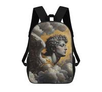 sinyumoney 3D Printed Children's Backpack Gold X Angel in The Clouds School Backpack High Capacity Travel Book Bags for Boys Elementary And Middle School Students 17inch