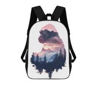 sinyumoney 3D Printed Children's Backpack Gorilla Mountain Sunset Travel Lightweight School Bag Fashion School Backpack for Kids School Students 17inch