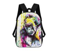 sinyumoney 3D Printed Children's Backpack Gorilla School Backpack High Capacity Travel Book Bags for Boys Elementary And Middle School Students 17inch