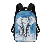 sinyumoney 3D Printed Children's Backpack Graceful Elephant in Water School Backpack High Capacity Travel Book Bags for Boys Elementary And Middle School Students 17inch