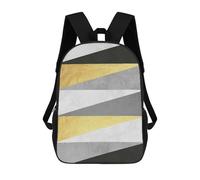 sinyumoney 3D Printed Children's Backpack Gray And Gold Art 04 School Backpack High Capacity Travel Book Bags for Boys Elementary And Middle School Students 17inch