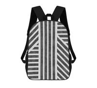 sinyumoney 3D Printed Children's Backpack Gray Lines 5 Travel Lightweight School Bag Fashion School Backpack for Kids School Students 17inch