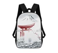sinyumoney 3D Printed Children's Backpack Great Wave Off Kanagawa Travel Lightweight School Bag Fashion School Backpack for Kids School Students 17inch