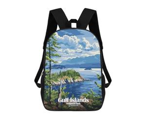 sinyumoney 3D Printed Children's Backpack Gulf Islands National Park Canada School Backpack High Capacity Travel Book Bags for Boys Elementary And Middle School Students 17inch