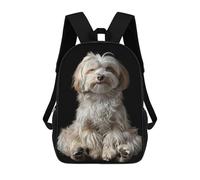 sinyumoney 3D Printed Children's Backpack Havanese Yoga Relax School Backpack High Capacity Travel Book Bags for Boys Elementary And Middle School Students 17inch