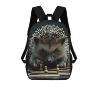 sinyumoney 3D Printed Children's Backpack Hedgehog Chess Travel Lightweight School Bag Fashion School Backpack for Kids School Students 17inch