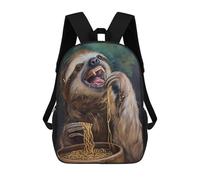 sinyumoney 3D Printed Children's Backpack Hilarious Sloth Eating School Backpack High Capacity Travel Book Bags for Boys Elementary And Middle School Students 17inch