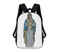 sinyumoney 3D Printed Children's Backpack Holy Mary Travel Lightweight School Bag Fashion School Backpack for Kids School Students 17inch