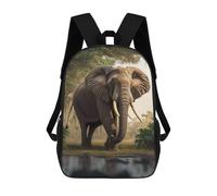 sinyumoney 3D Printed Children's Backpack Jungle Elephant Majesty Travel Lightweight School Bag Fashion School Backpack for Kids School Students 17inch