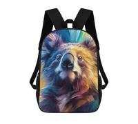 sinyumoney 3D Printed Children's Backpack Koala Portrait in Vivid Colors Travel Lightweight School Bag Fashion School Backpack for Kids School Students 17inch