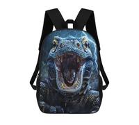 sinyumoney 3D Printed Children's Backpack Komodo Dragon Lightning School Backpack High Capacity Travel Book Bags for Boys Elementary And Middle School Students 17inch