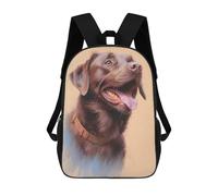 sinyumoney 3D Printed Children's Backpack Labrador Retriever Sketch Travel Lightweight School Bag Fashion School Backpack for Kids School Students 17inch