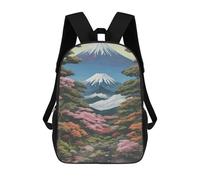sinyumoney 3D Printed Children's Backpack Landscapes Japanese Style School Backpack High Capacity Travel Book Bags for Boys Elementary And Middle School Students 17inch