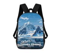 sinyumoney 3D Printed Children's Backpack Lemaire Channel Antarctica National Park School Backpack High Capacity Travel Book Bags for Boys Elementary And Middle School Students 17inch