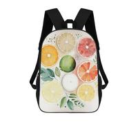 sinyumoney 3D Printed Children's Backpack Lemon Watercolor School Backpack High Capacity Travel Book Bags for Boys Elementary And Middle School Students 17inch