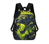 sinyumoney 3D Printed Children's Backpack Lion Digital Art School Backpack High Capacity Travel Book Bags for Boys Elementary And Middle School Students 17inch