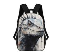 sinyumoney 3D Printed Children's Backpack Lizard Desert Elegance School Backpack High Capacity Travel Book Bags for Boys Elementary And Middle School Students 17inch