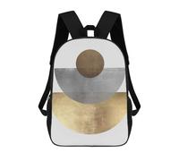 sinyumoney 3D Printed Children's Backpack Metal And Gold Art 02 School Backpack High Capacity Travel Book Bags for Boys Elementary And Middle School Students 17inch