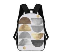 sinyumoney 3D Printed Children's Backpack Metallic And Gold Art 06 Travel Lightweight School Bag Fashion School Backpack for Kids School Students 17inch