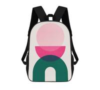 sinyumoney 3D Printed Children's Backpack Modern Geometry 5 Travel Lightweight School Bag Fashion School Backpack for Kids School Students 17inch