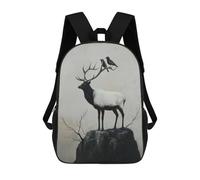 sinyumoney 3D Printed Children's Backpack Monochrome Majesty School Backpack High Capacity Travel Book Bags for Boys Elementary And Middle School Students 17inch
