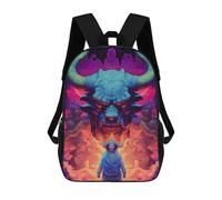 sinyumoney 3D Printed Children's Backpack Monstrous Encounter School Backpack High Capacity Travel Book Bags for Boys Elementary And Middle School Students 17inch