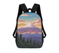 sinyumoney 3D Printed Children's Backpack Mount Fuji Sunset Travel Lightweight School Bag Fashion School Backpack for Kids School Students 17inch