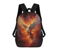 sinyumoney 3D Printed Children's Backpack Mystical Phoenix Bird School Backpack High Capacity Travel Book Bags for Boys Elementary And Middle School Students 17inch