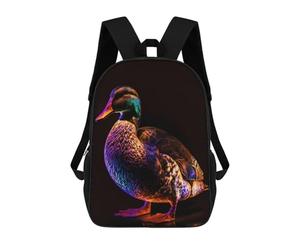 sinyumoney 3D Printed Children's Backpack Neon Duck Travel Lightweight School Bag Fashion School Backpack for Kids School Students 17inch
