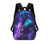 sinyumoney 3D Printed Children's Backpack Neon God Statue Travel Lightweight School Bag Fashion School Backpack for Kids School Students 17inch