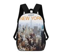 sinyumoney 3D Printed Children's Backpack New York School Backpack High Capacity Travel Book Bags for Boys Elementary And Middle School Students 17inch