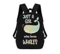 sinyumoney 3D Printed Children's Backpack Only A Girl Who Loves School Backpack High Capacity Travel Book Bags for Boys Elementary And Middle School Students 17inch