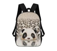 sinyumoney 3D Printed Children's Backpack Panda Rain Animals Art Travel Lightweight School Bag Fashion School Backpack for Kids School Students 17inch