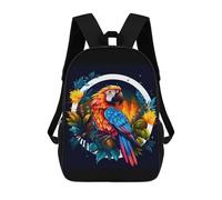 sinyumoney 3D Printed Children's Backpack Parrot True Color Travel Lightweight School Bag Fashion School Backpack for Kids School Students 17inch