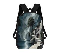 sinyumoney 3D Printed Children's Backpack Pathway Through The Enchanted Grotto School Backpack High Capacity Travel Book Bags for Boys Elementary And Middle School Students 17inch