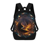 sinyumoney 3D Printed Children's Backpack Phoenix Rise Mystic Artwork Travel Lightweight School Bag Fashion School Backpack for Kids School Students 17inch