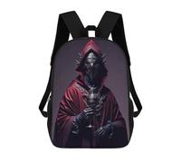 sinyumoney 3D Printed Children's Backpack Plague Doctor's Goblet School Backpack High Capacity Travel Book Bags for Boys Elementary And Middle School Students 17inch
