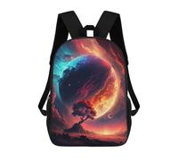 sinyumoney 3D Printed Children's Backpack Planetary Harmony A Cosmic Dance of Colors Travel Lightweight School Bag Fashion School Backpack for Kids School Students 17inch