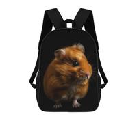 sinyumoney 3D Printed Children's Backpack Playful Hamster Travel Lightweight School Bag Fashion School Backpack for Kids School Students 17inch