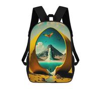 sinyumoney 3D Printed Children's Backpack Portal to Prehistoric Paradise Travel Lightweight School Bag Fashion School Backpack for Kids School Students 17inch