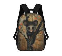 sinyumoney 3D Printed Children's Backpack Possum in Autumn School Backpack High Capacity Travel Book Bags for Boys Elementary And Middle School Students 17inch