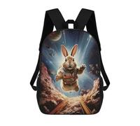 sinyumoney 3D Printed Children's Backpack Rabbit in 60s Rock Album School Backpack High Capacity Travel Book Bags for Boys Elementary And Middle School Students 17inch