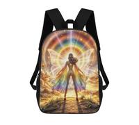 sinyumoney 3D Printed Children's Backpack Radiant Rainbow Goddess Travel Lightweight School Bag Fashion School Backpack for Kids School Students 17inch