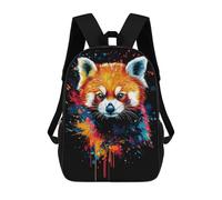 sinyumoney 3D Printed Children's Backpack Red Panda Splash Art Travel Lightweight School Bag Fashion School Backpack for Kids School Students 17inch
