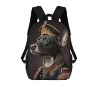 sinyumoney 3D Printed Children's Backpack Regal Canine Portrait -1 Travel Lightweight School Bag Fashion School Backpack for Kids School Students 17inch