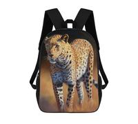 sinyumoney 3D Printed Children's Backpack Savanna Leopard Oil Paint Travel Lightweight School Bag Fashion School Backpack for Kids School Students 17inch