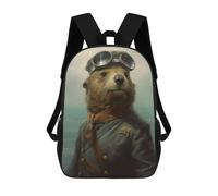 sinyumoney 3D Printed Children's Backpack Sea Otter As A Pilot Travel Lightweight School Bag Fashion School Backpack for Kids School Students 17inch