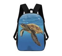 sinyumoney 3D Printed Children's Backpack Sea Turtle Illustration Travel Lightweight School Bag Fashion School Backpack for Kids School Students 17inch