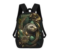 sinyumoney 3D Printed Children's Backpack Sloth Abstract Floral School Backpack High Capacity Travel Book Bags for Boys Elementary And Middle School Students 17inch