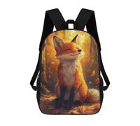 sinyumoney 3D Printed Children's Backpack Smiling Fox School Backpack High Capacity Travel Book Bags for Boys Elementary And Middle School Students 17inch